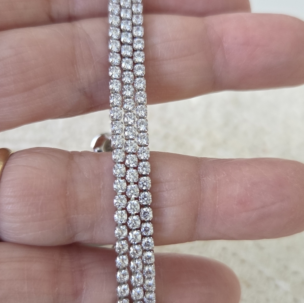 CZ Triple Strand Slider Bracelet